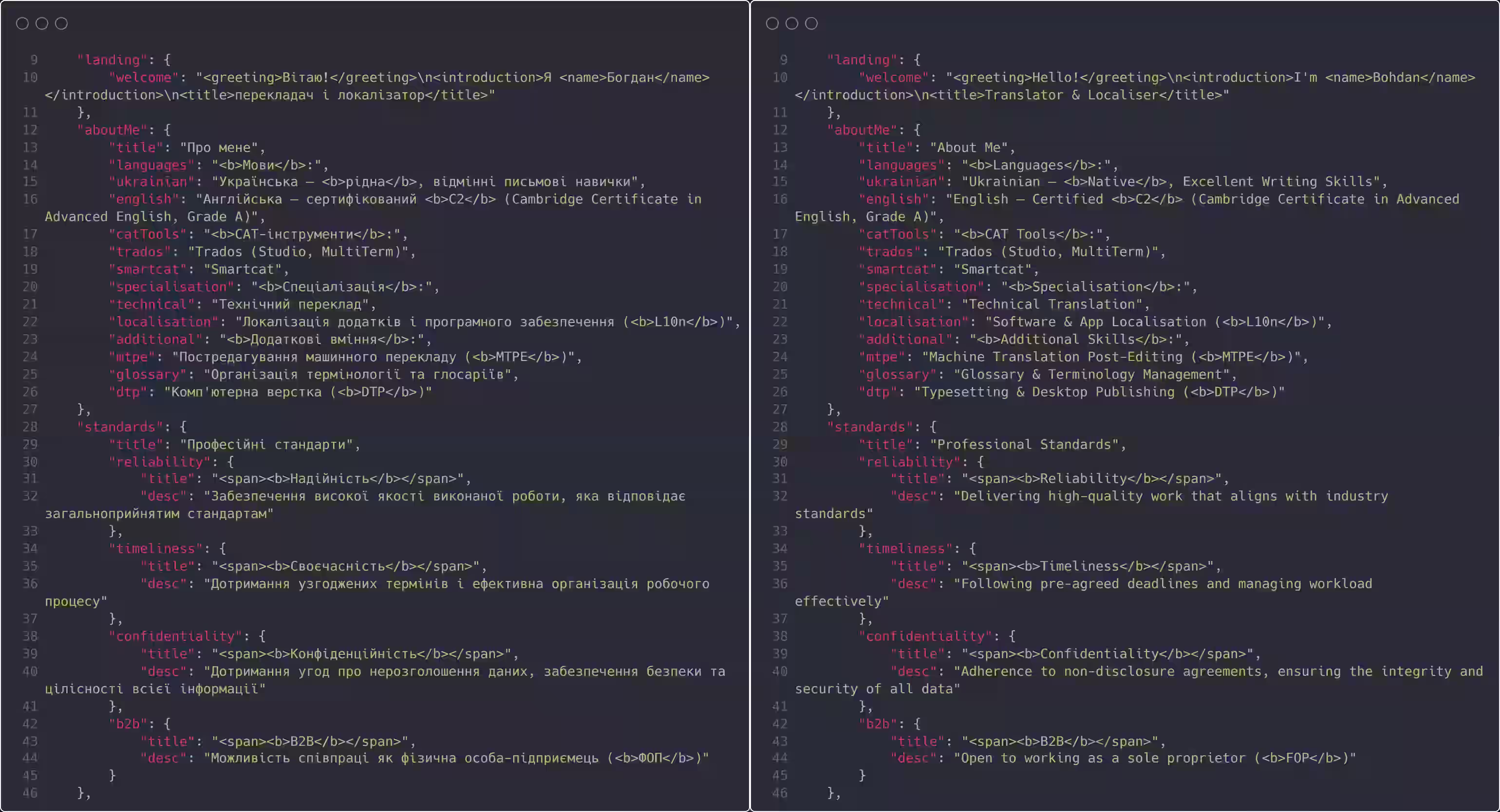 JSON Files for React Portfolio
